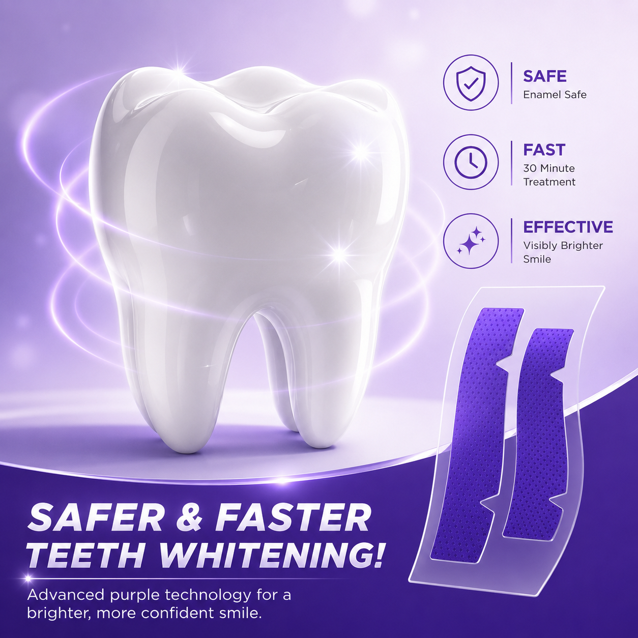 ROVELL™ Purple Teeth Whitening Strips | 7 Treatments