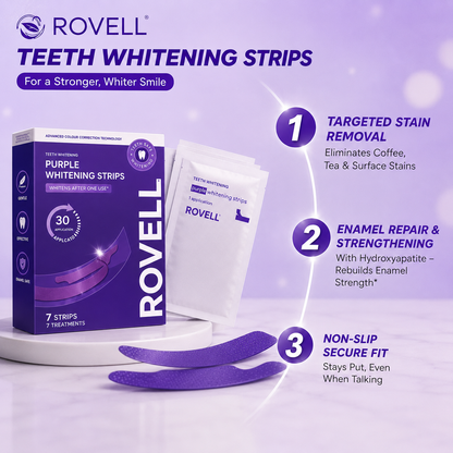 ROVELL™ Purple Teeth Whitening Strips | 7 Treatments